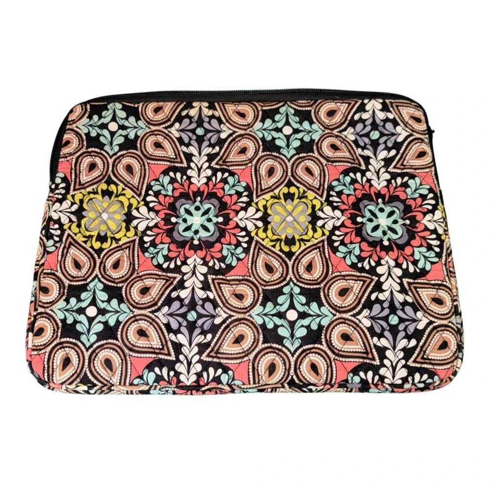 Vera Bradley Tablet Laptop 14in Sleeve Holder Sierra Stream Quilted Zip EUC